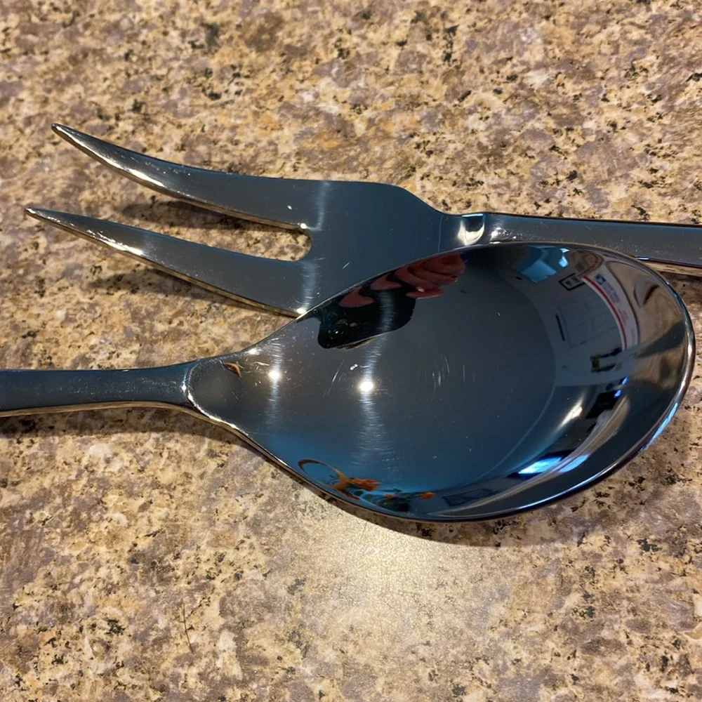 Barenthal Stainless 18/10 Serving Fork and Spoon France Silver